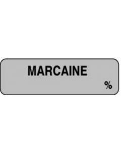 Anesthesia Label (Paper, Permanent) Marcaine % 1 1/4" x 3/8" Gray - 1000 per Roll