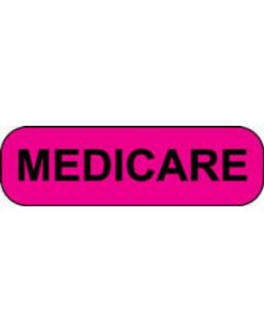 Label Paper Permanent Medicare 1 1/4" x 3/8", Fl. Pink, 1000 per Roll