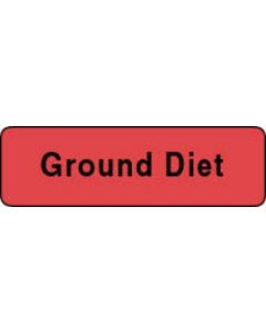 Label Paper Permanent Ground Diet  1 1/4"x3/8" Fl. Red 1000 per Roll