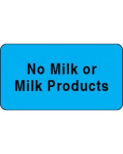 Label Paper Permanent No Milk Or Milk 1 5/8" x 7/8", Blue, 1000 per Roll