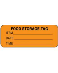 Label Paper Permanent Food Storage Tag  2 1/4"x7/8" Fl. Orange 1000 per Roll