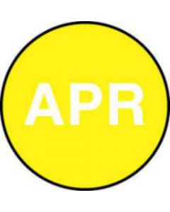 Label Paper Permanent Apr  Yellow 1000 per Roll