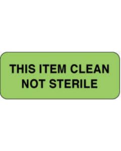 Label Paper Removable This Item Clean 2 1/4" x 7/8", Fl. Green, 1000 per Roll