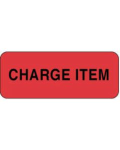 Label Paper Removable Charge Item 2 1/4" x 7/8", Fl. Red, 1000 per Roll