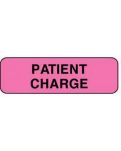 Label Paper Removable Patient Charge 1 1/4" x 3/8", Fl. Pink, 1000 per Roll