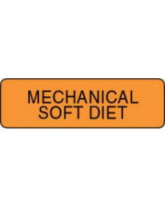 Label Paper Permanent Mechanical Soft Diet 1 1/4" x 3/8", Fl. Orange, 1000 per Roll