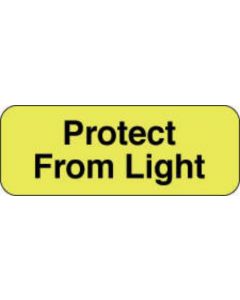 Communication Label (Paper, Permanent) Protect From Light 2" x 3/4" Fluorescent Yellow - 1000 per Roll