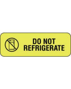 Label Paper Permanent Do Not Refrigerate  1 1/2"x1/2" Fl. Yellow 1000 per Roll