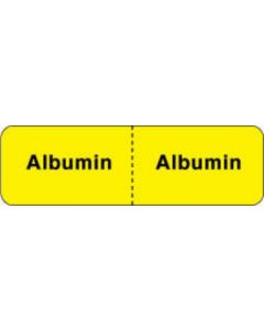 IV Label Wraparound Paper Permanent Albumin | Albumin  2 7/8"x7/8" Fl. Yellow 1000 per Roll