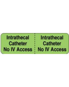 IV Label Wraparound Paper Permanent Intrathecal Catheter  2 7/8"x7/8" Fl. Green 1000 per Roll