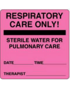 Label Paper Permanent Respiratory Care 2 1/2" x 2 1/2", Fl. Pink, 500 per Roll