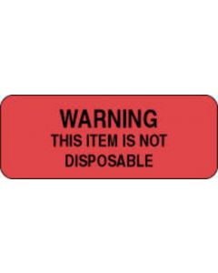 Label Paper Permanent Warning This Item 2 1/4" x 7/8", Fl. Red, 1000 per Roll