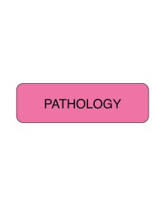 Lab Communication Label (Paper, Permanent) Pathology  1 1/4"x3/8" Fluorescent Pink - 1000 per Roll