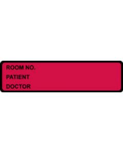 Binder/Chart Label Paper Removable Room No. Patient 5 3/8" x 1 3/8" Dark Red 500 per Roll