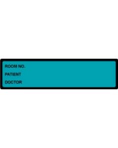 Binder/Chart Label Paper Removable Room No. Patient 5 3/8" x 1 3/8" Aqua 500 per Roll