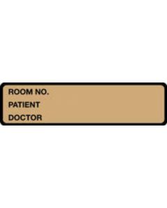 Binder/Chart Label Paper Removable Room No. Patient 5 3/8" x 1 3/8" Gold 500 per Roll