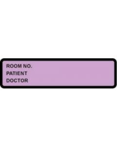 Binder/Chart Label Paper Removable Room No. Patient 5 3/8" x 1 3/8" Lavender 500 per Roll