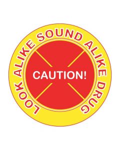 Communication Label (Paper, Permanent) Look Alike Sound Fluorescent Yellow and Red - 250 per Roll