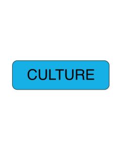 Lab Communication Label (Paper, Permanent) Culture  1 1/4"x3/8" Blue - 1000 per Roll