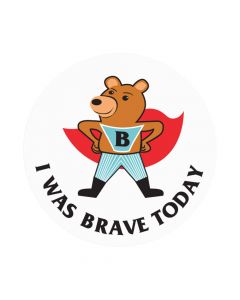 Label Pediatric Award Sticker Paper Permanent I Was Brave Today White, 250 per Roll