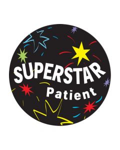 Label Pediatric Award Sticker Paper Permanent Superstar Patient Black, 250 per Roll