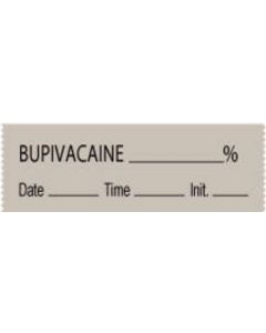 Anesthesia Tape with Date, Time & Initial (Removable) Bupivacaine % 1/2" x 500" - 333 Imprints - Gray - 500 Inches per Roll