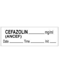 Anesthesia Tape with Date, Time & Initial (Removable) Cefazolin (Ancef) 1/2" x 500" - 333 Imprints - White - 500 Inches per Roll