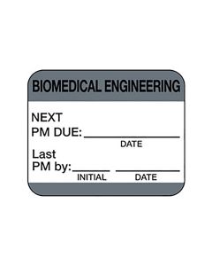 Label Self-Laminating Paper Permanent Biomedical Engineering 1" Core 1-1/4" x 1" Gray, 1000 per Roll