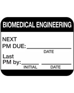 Label Self-Laminating Paper Permanent Biomedical Engineering 1" Core 1-1/4" x 1" Black, 1000 per Roll