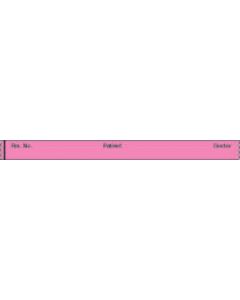 Binder/Chart Tape Removable "Rm. No. Patient",, 1'' Core, 1/2 '' x 500'', Rose, 83 Imprints, 500 Inches per Roll