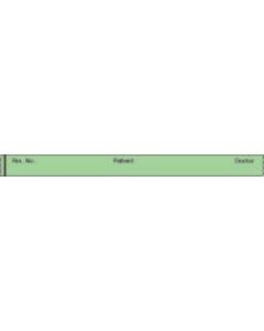 Binder/Chart Tape Removable "Rm. No. Patient", 1'' Core, 1/2 '' x 500'', Lime Green, 83 Imprints, 500 Inches per Roll