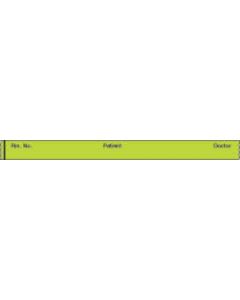 Binder/Chart Tape Removable "Rm. No. Patient", 1'' Core, 1/2 '' x 500'', Chartreuse, 83 Imprints, 500 Inches per Roll