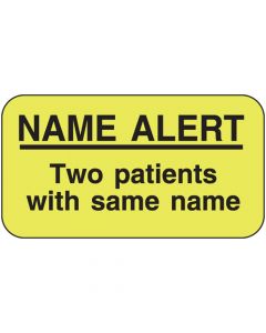 Label Paper Permanent Name Alert Two 1 5/8" x 7/8" Fl. Yellow, 1000 per Roll