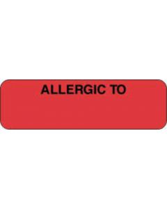 Label Paper Permanent Allergic To:  2 1/2"x3/4" Fl. Red 1000 per Roll