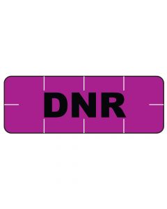 Alert Bands® Label Poly "DNR" Pre-printed, State Standardization 11/16" x 1/4" Purple - 250 per Qty Based Roll