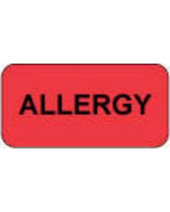 Label Paper Permanent Allergy  1 1/2"x3/4" Red 1000 per Roll