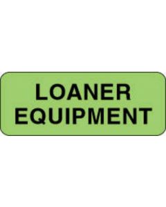 Label Paper Permanent Loaner Equipment, 2 1/4" x 7/8", Fl. Green, 1000 per Roll