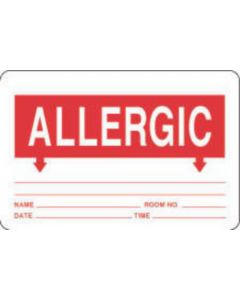 Label Paper Permanent Allergic To: ___  3"x2" White 500 per Roll