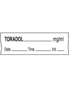 Anesthesia Tape with Date, Time & Initial (Removable) Toradol mg/ml 1/2" x 500" - 333 Imprints - White - 500 Inches per Roll