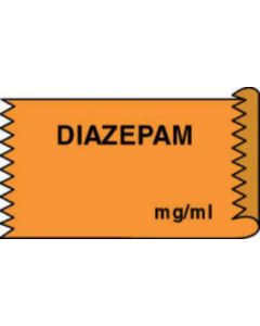 Anesthesia Tape (Removable) Diazepam mg/ml 1/2" x 500" - 333 Imprints - Orange - 500 Inches per Roll