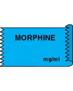 Anesthesia Tape (Removable) Morphine mg/ml 1/2" x 500" - 333 Imprints - Blue - 500 Inches per Roll