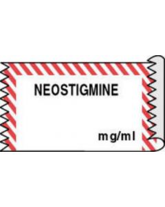 Anesthesia Tape (Removable) Neostigmine 1/2" x 500" - 333 Imprints - White with Fl. Red - 500 Inches per Roll