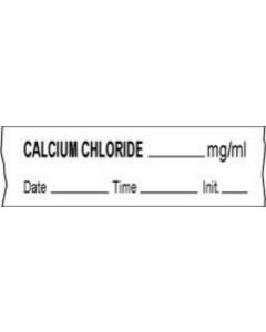 Anesthesia Tape with Date, Time & Initial (Removable) Calcium Chloride mg/ml 1/2" x 500" - 333 Imprints - White - 500 Inches per Roll