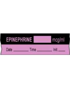 Anesthesia Tape with Date, Time & Initial (Removable) Epinephrine mcg/ml 1/2" x 500" - 333 Imprints - Violet and Black - 500 Inches per Roll