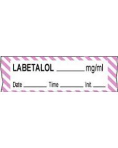 Anesthesia Tape with Date, Time & Initial (Removable) Labetalol mg/ml 1/2" x 500" - 333 Imprints - White with Violet - 500 Inches per Roll