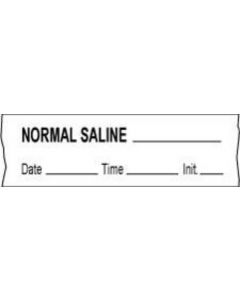 Anesthesia Tape with Date, Time & Initial (Removable) Normal Saline 1/2" x 500" - 333 Imprints - White - 500 Inches per Roll