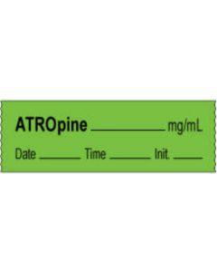 Anesthesia Tape with Date, Time & Initial | Tall-Man Lettering (Removable) Atropine mg/ml 1/2" x 500" - 333 Imprints - Green - 500 Inches per Roll