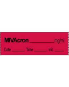 Anesthesia Tape with Date, Time & Initial Permanent Mivacron mg/ml 1/2" x 500" - 333 Imprints - Fluorescent Red - 500 Inches per Roll