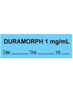 Anesthesia Tape with Date, Time & Initial (Removable) "Duramorph 1 mg/ml" 1/2" x 500" Blue - 333 Imprints - 500 Inches per Roll