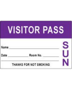 Visitor Pass Label Paper Removable "Visitor Pass Name" 3" x 2" Purple, 1000 per Roll